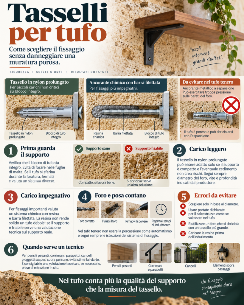 Guida ai tasselli per tufo